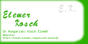 elemer kosch business card